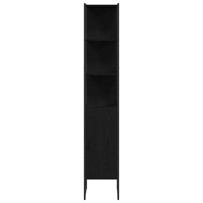 Bathroom Furniture Set with Door 4 pcs Black 33 x 33 x 185.5 cm