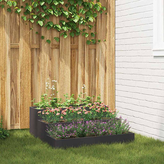 Garden Planter Black 90 x 90 x 35 cm Steel