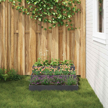 Garden Planter Anthracite 90 x 90 x 35 cm Steel
