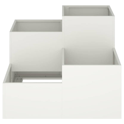 Garden Planter White 80 x 80 x 60 cm Steel
