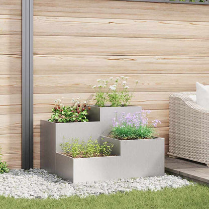 Garden Planter Silver 80 x 80 x 60 cm Stainless steel
