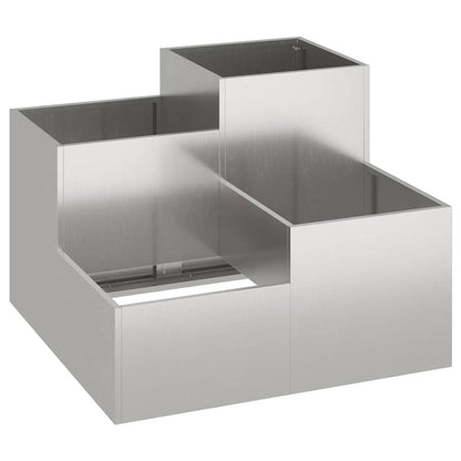 Garden Planter Silver 80 x 80 x 60 cm Stainless steel
