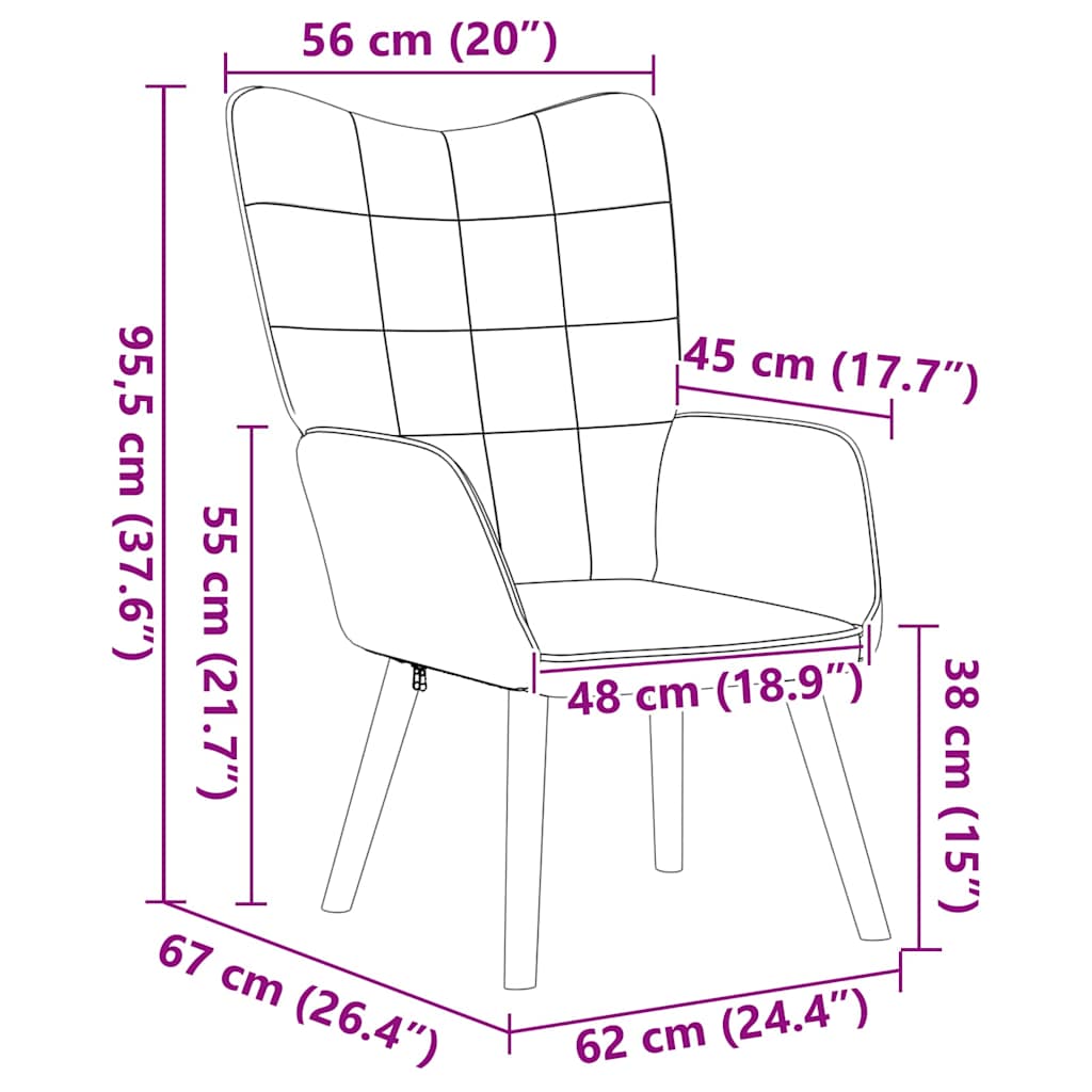 Relaxing Chair Pink 62 x 67 x 95.5 cm Fabric