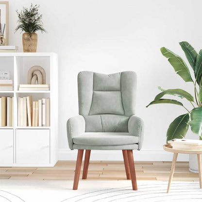 Relaxing Chair Light grey 63 x 67 x 94 cm Velvet