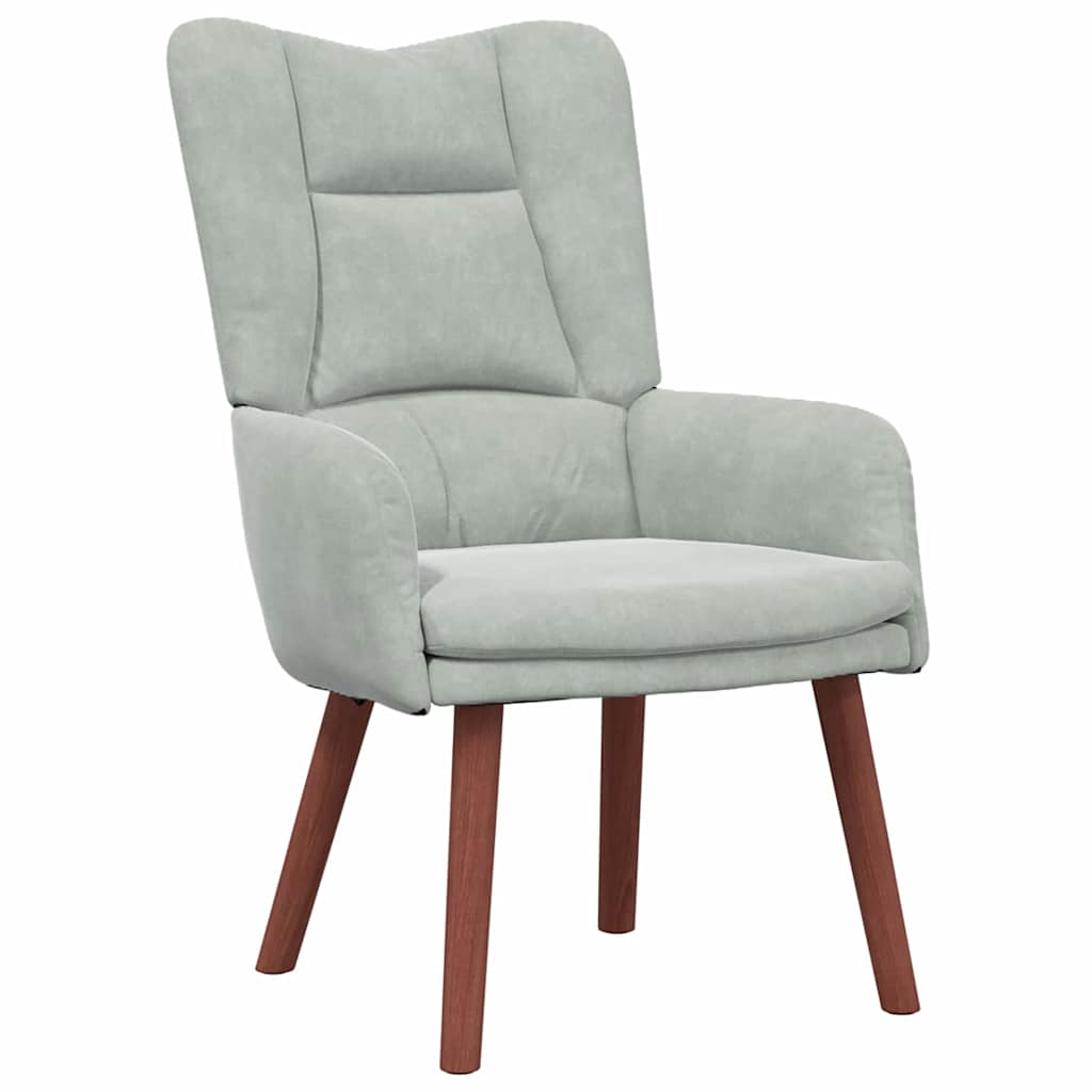 Relaxing Chair Light grey 63 x 67 x 94 cm Velvet