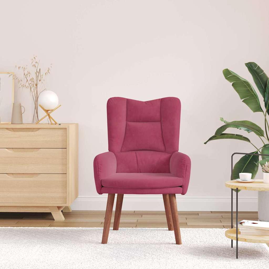 Relaxing Chair Wine red 63 x 67 x 94 cm Velvet