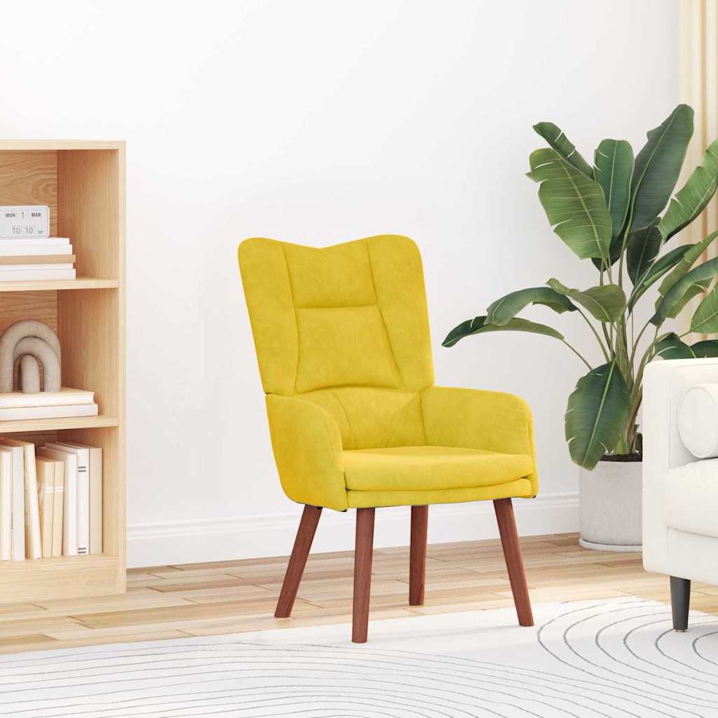 Relaxing Chair Yellow 63 x 67 x 94 cm Velvet