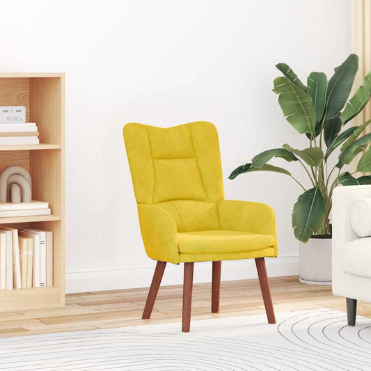 Relaxing Chair Yellow 63 x 67 x 94 cm Velvet