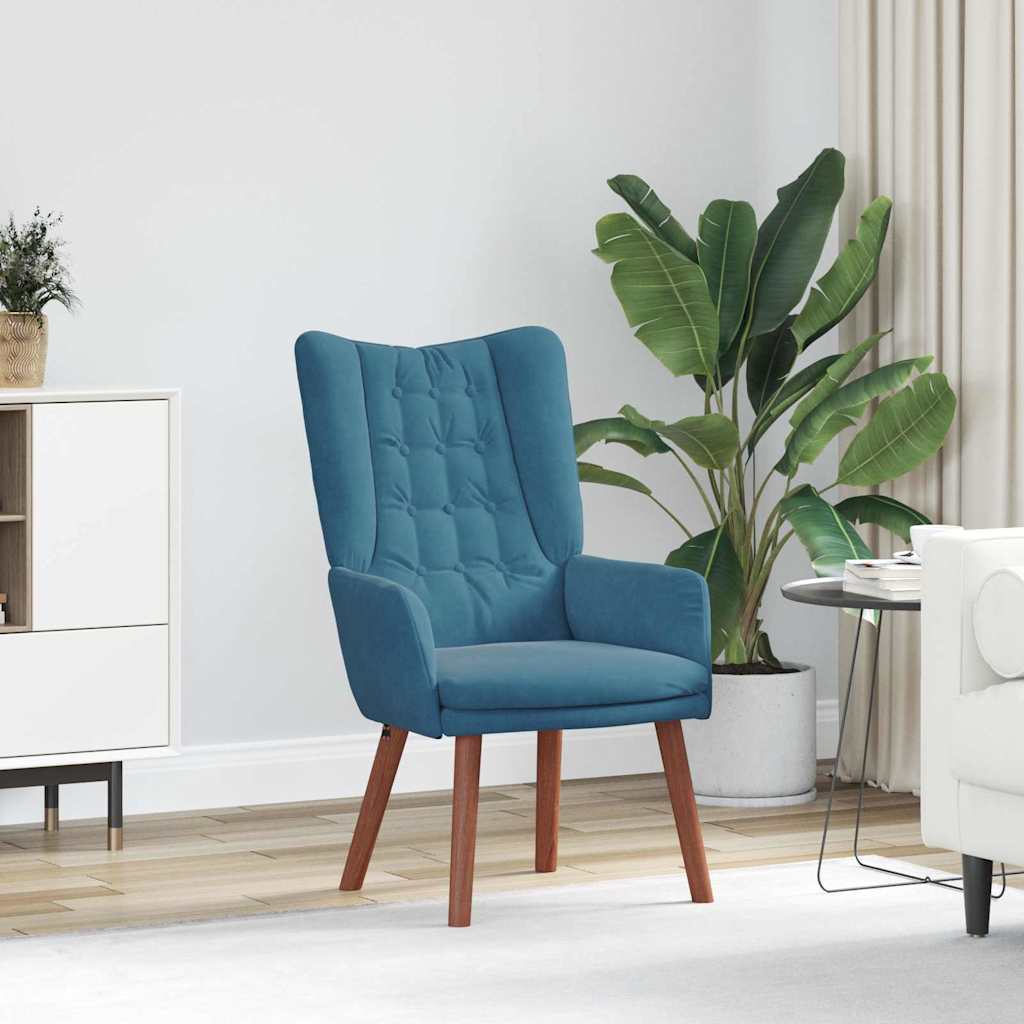 Relaxing Chair Blue 63 x 67 x 94 cm Velvet