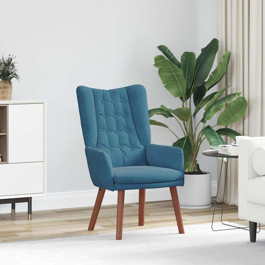 Relaxing Chair Blue 63 x 67 x 94 cm Velvet