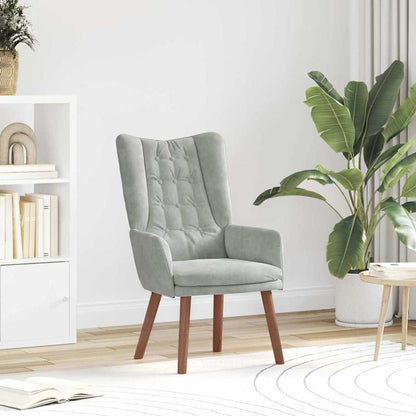 Relaxing Chair Light grey 63 x 67 x 94 cm Velvet
