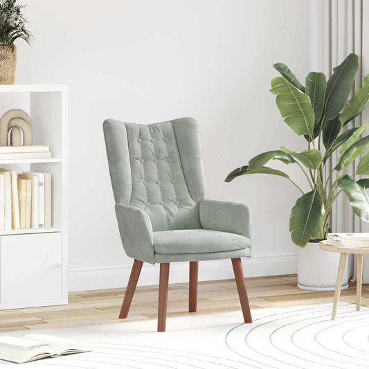 Relaxing Chair Light grey 63 x 67 x 94 cm Velvet