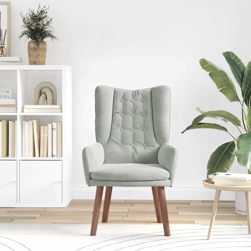 Relaxing Chair Light grey 63 x 67 x 94 cm Velvet