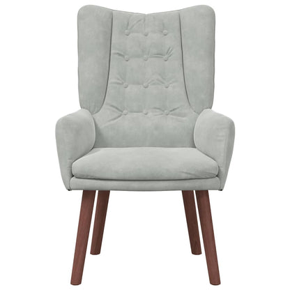Relaxing Chair Light grey 63 x 67 x 94 cm Velvet