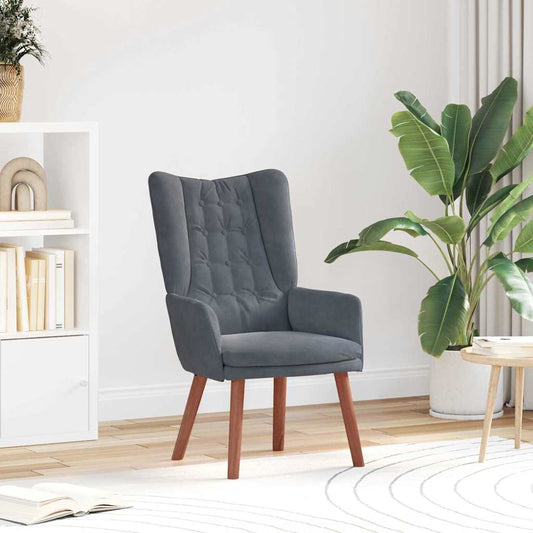 Relaxing Chair Dark grey 63 x 67 x 94 cm Velvet