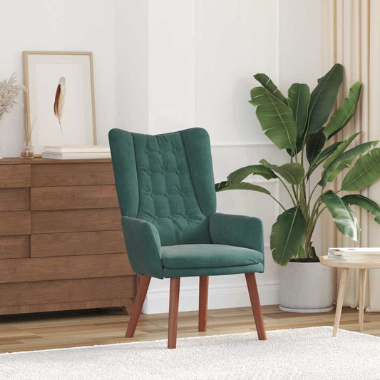 Relaxing Chair Dark green 63 x 67 x 94 cm Velvet