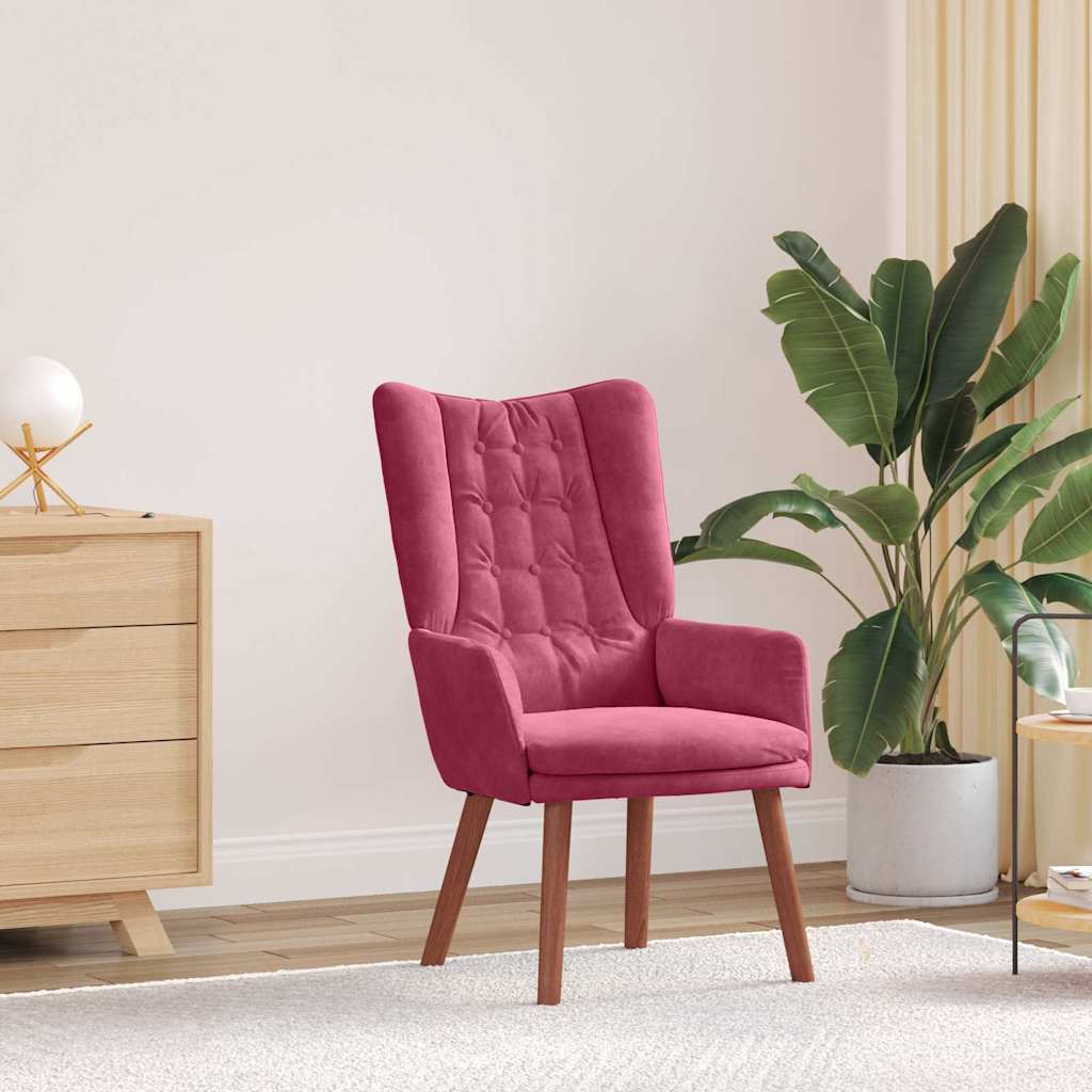 Relaxing Chair Wine red 63 x 67 x 94 cm Velvet
