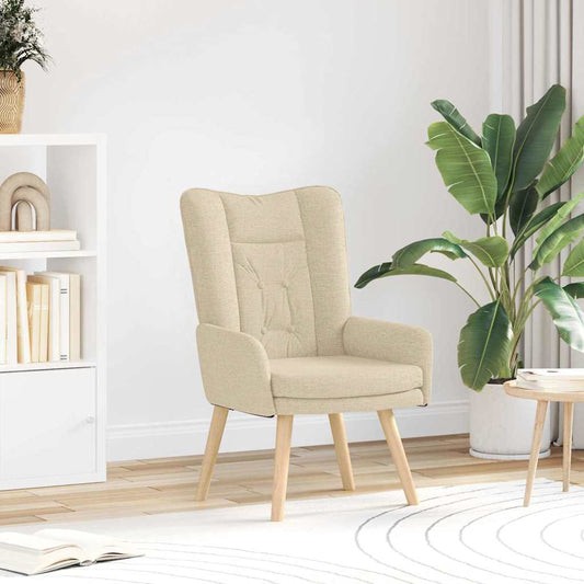 Relaxing Chair Cream 63 x 67 x 94 cm Fabric