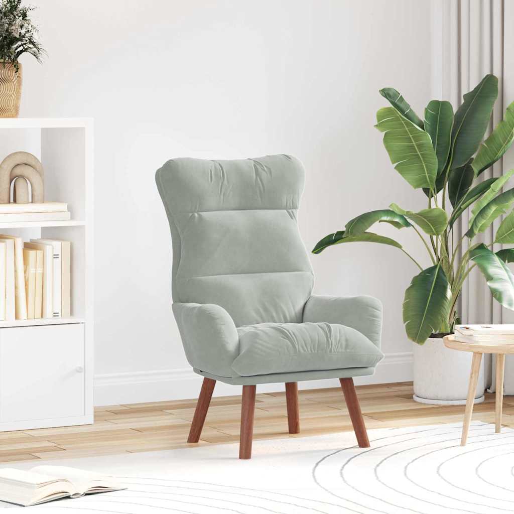 Relaxing Chair Light grey 69 x 74 x 93 cm Velvet