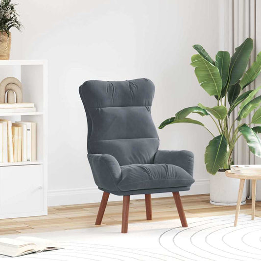 Relaxing Chair Dark grey 69 x 74 x 93 cm Velvet