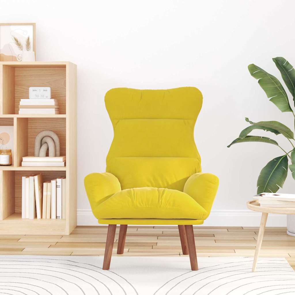 Relaxing Chair Yellow 69 x 74 x 93 cm Velvet