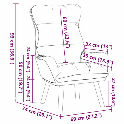 Relaxing Chair Yellow 69 x 74 x 93 cm Velvet