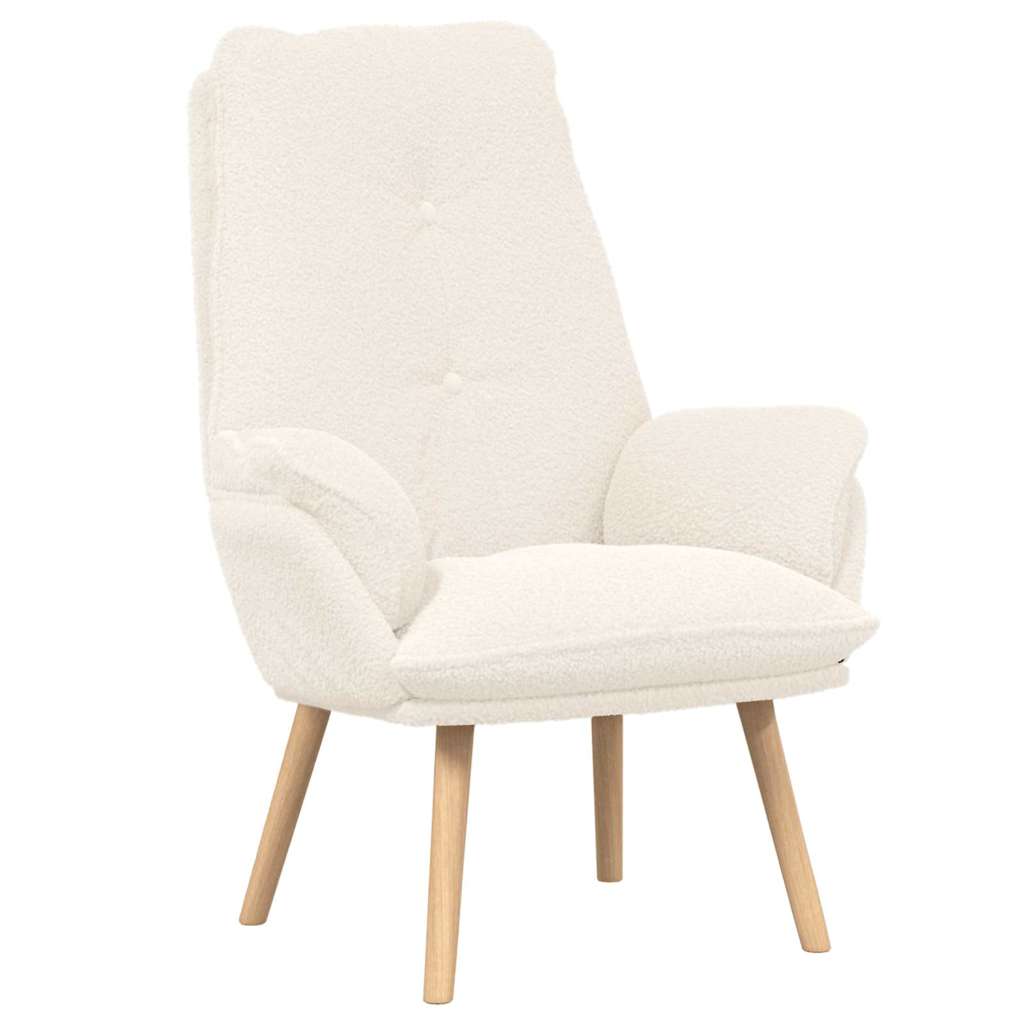 Relaxing Chair Cream 69 x 74 x 93 cm Fabric