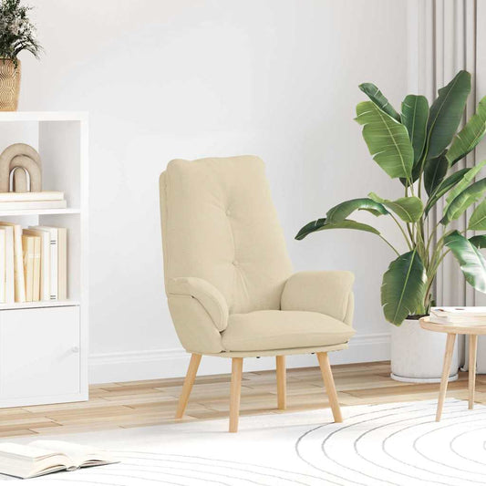 Relaxing Chair Cream 69 x 74 x 93 cm Fabric