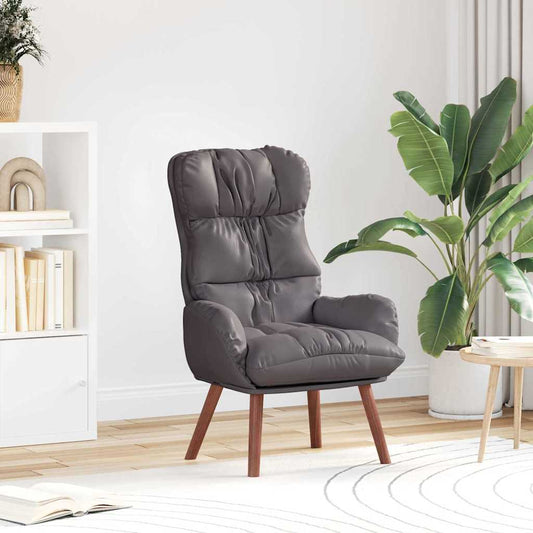 Relaxing Chair Grey 69 x 74 x 93 cm Faux leather