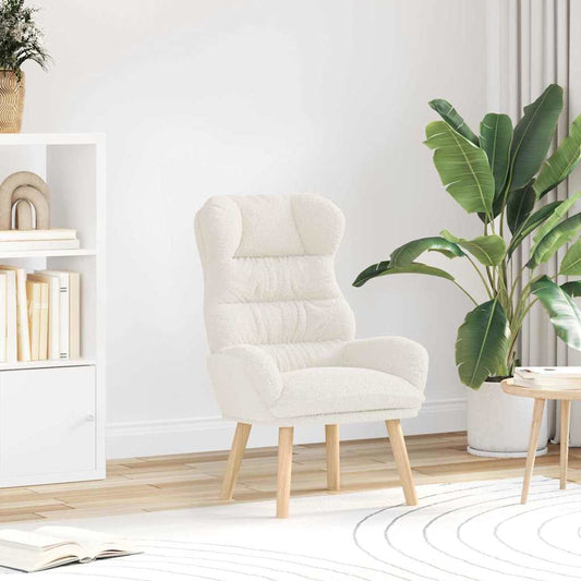Relaxing Chair Cream 69 x 74 x 93 cm Fabric