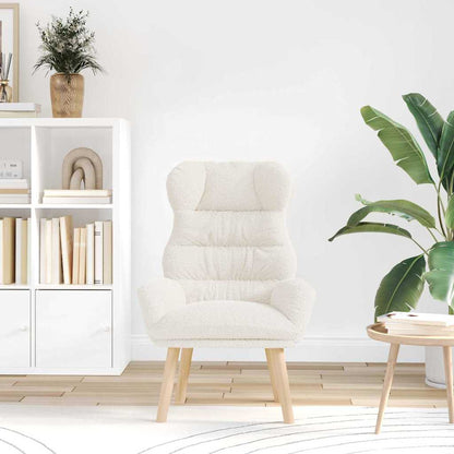 Relaxing Chair Cream 69 x 74 x 93 cm Fabric