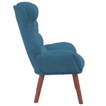 Relaxing Chair Blue 69 x 74 x 93 cm Velvet