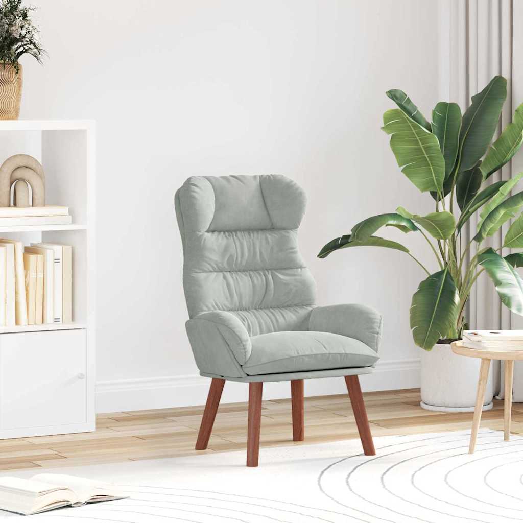 Relaxing Chair Light grey 69 x 74 x 93 cm Velvet