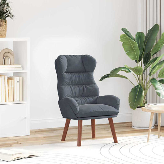 Relaxing Chair Dark grey 69 x 74 x 93 cm Velvet