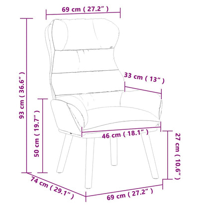 Relaxing Chair Wine red 69 x 74 x 93 cm Velvet