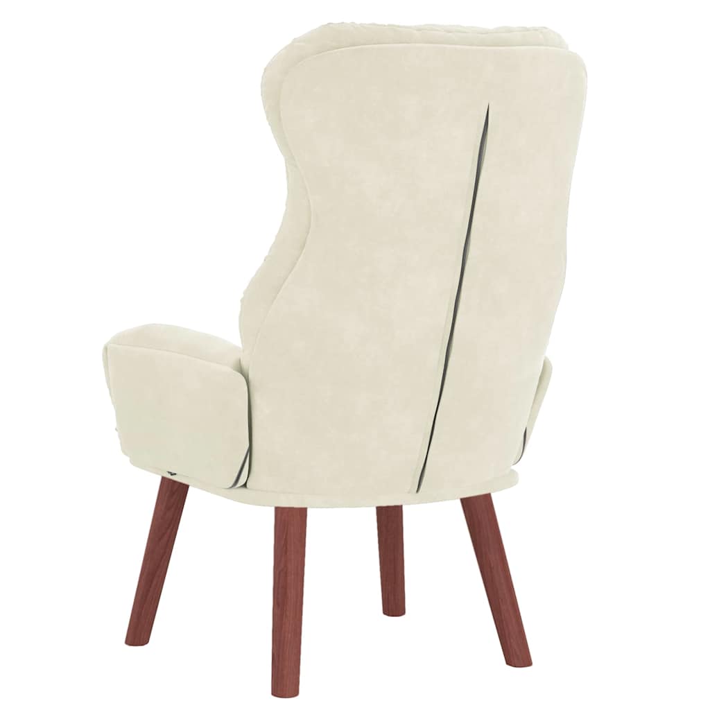 Relaxing Chair Cream 69 x 74 x 93 cm Velvet