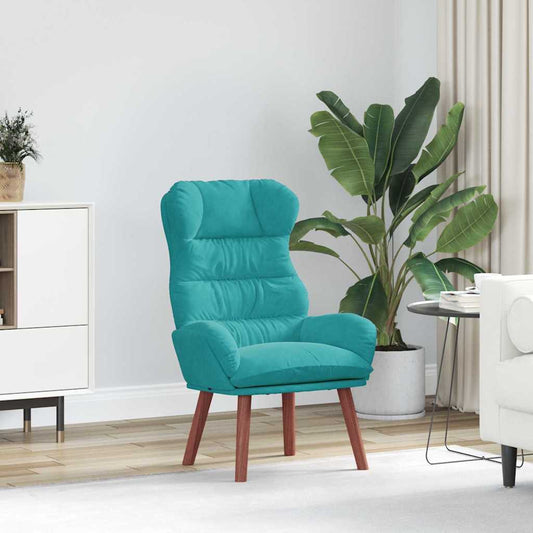 Relaxing Chair Turquoise 69 x 74 x 93 cm Velvet