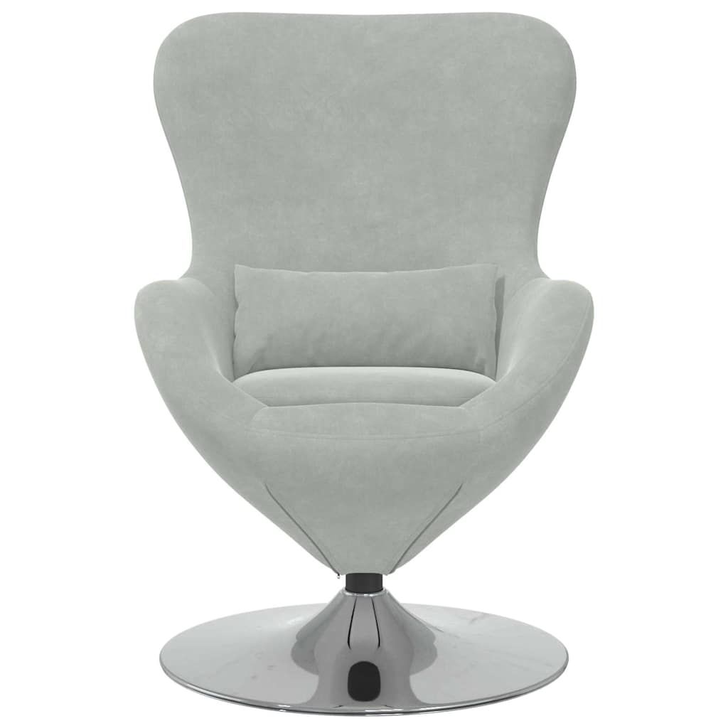 Egg Chair Light grey 63 x 73 x 90 cm Velvet