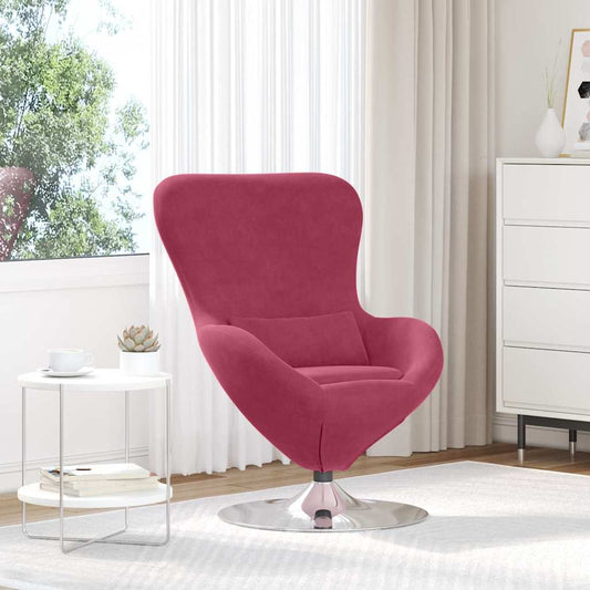 Egg Chair Wine red 63 x 73 x 90 cm Velvet