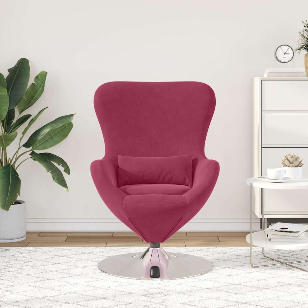 Egg Chair Wine red 63 x 73 x 90 cm Velvet