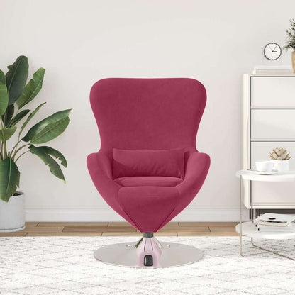 Egg Chair Wine red 63 x 73 x 90 cm Velvet