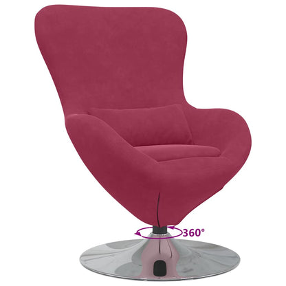 Egg Chair Wine red 63 x 73 x 90 cm Velvet