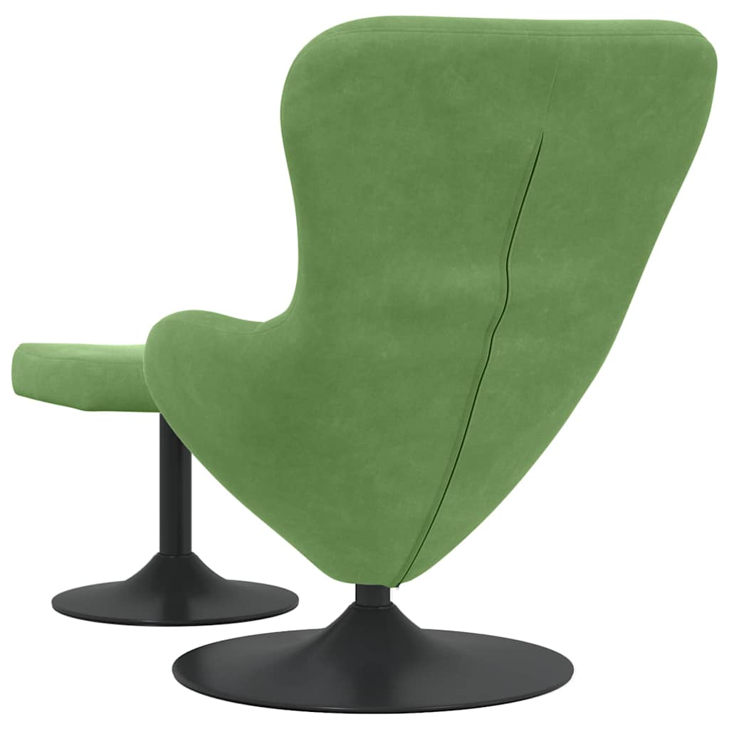 Egg Chair with Footstool Light green 63 x 73 x 90 cm Velvet