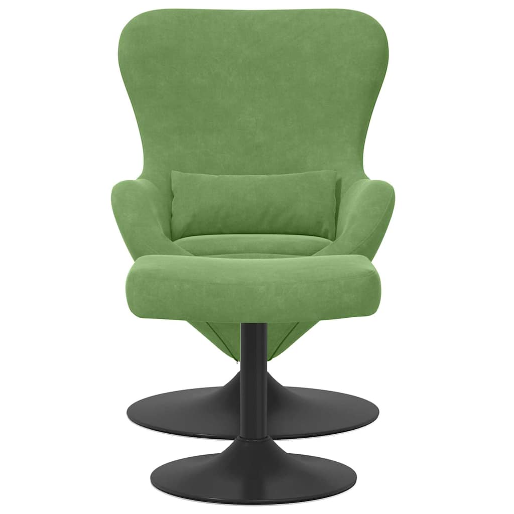 Egg Chair with Footstool Light green 63 x 73 x 90 cm Velvet