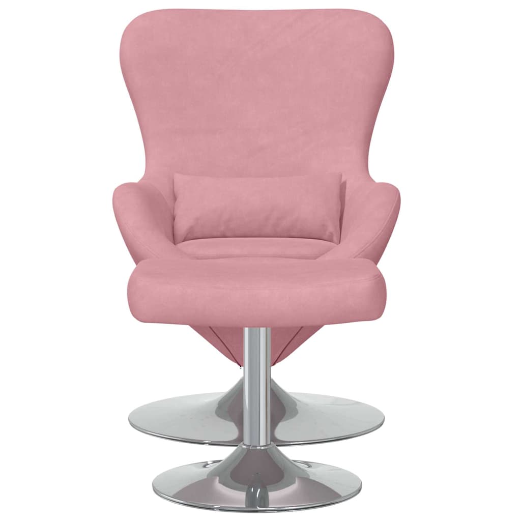 Egg Chair with Footstool Pink 63 x 73 x 90 cm Velvet