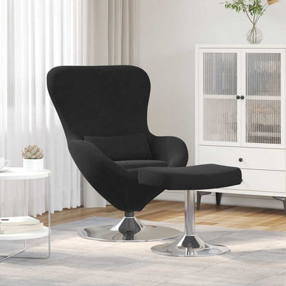 Egg Chair with Footstool Black 63 x 73 x 90 cm Velvet