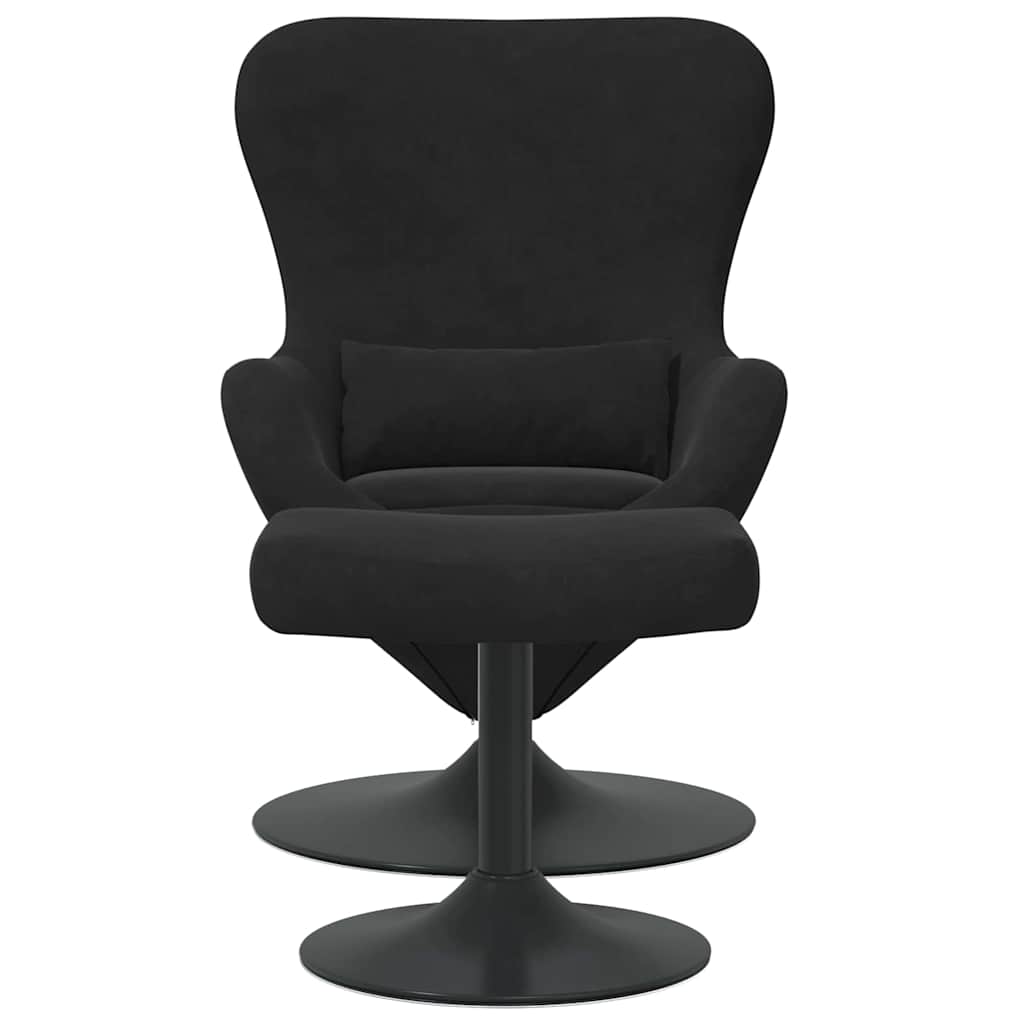 Egg Chair with Footstool Black 63 x 73 x 90 cm Velvet