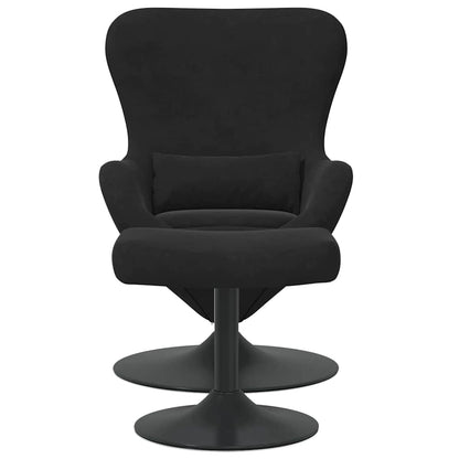Egg Chair with Footstool Black 63 x 73 x 90 cm Velvet