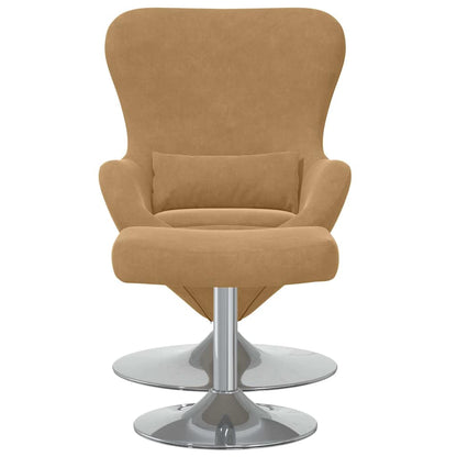 Egg Chair with Footstool Brown 63 x 73 x 90 cm Velvet