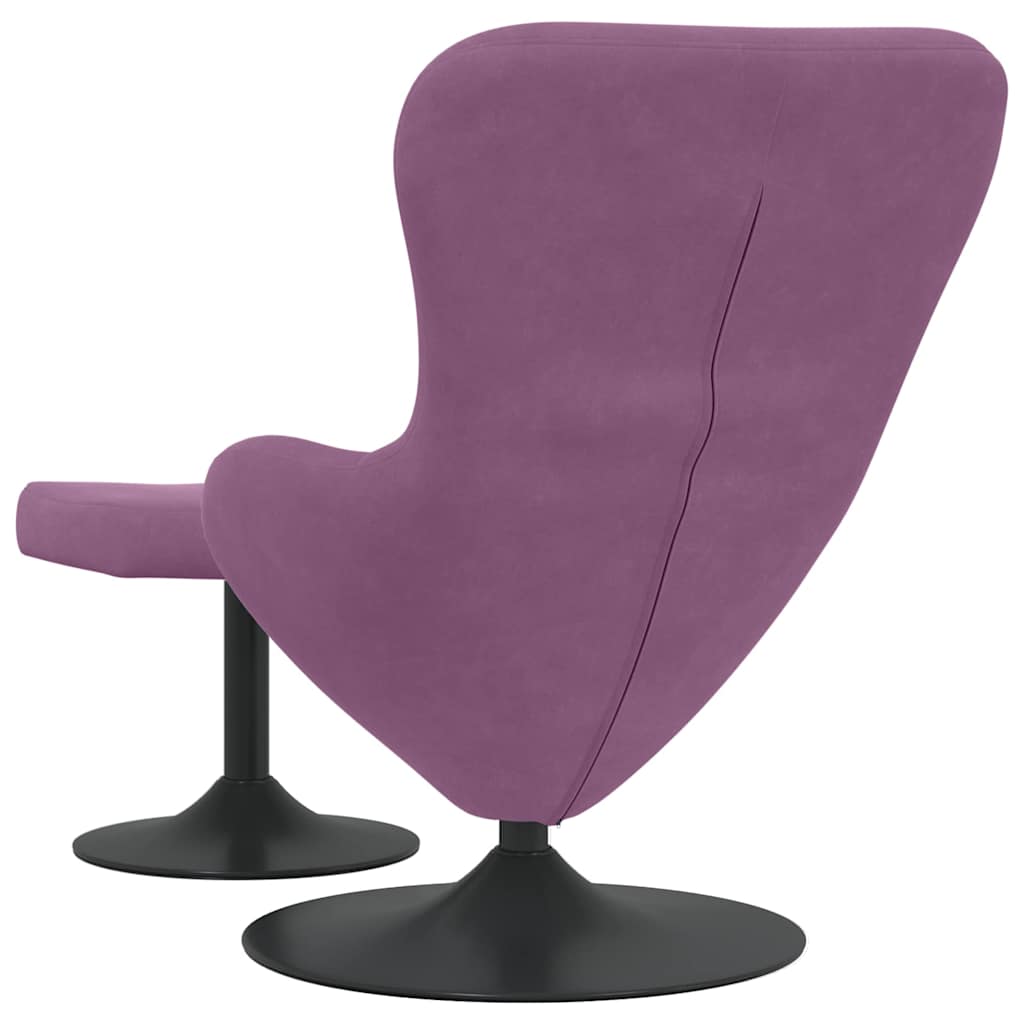 Egg Chair with Footstool Purple 63 x 73 x 90 cm Velvet